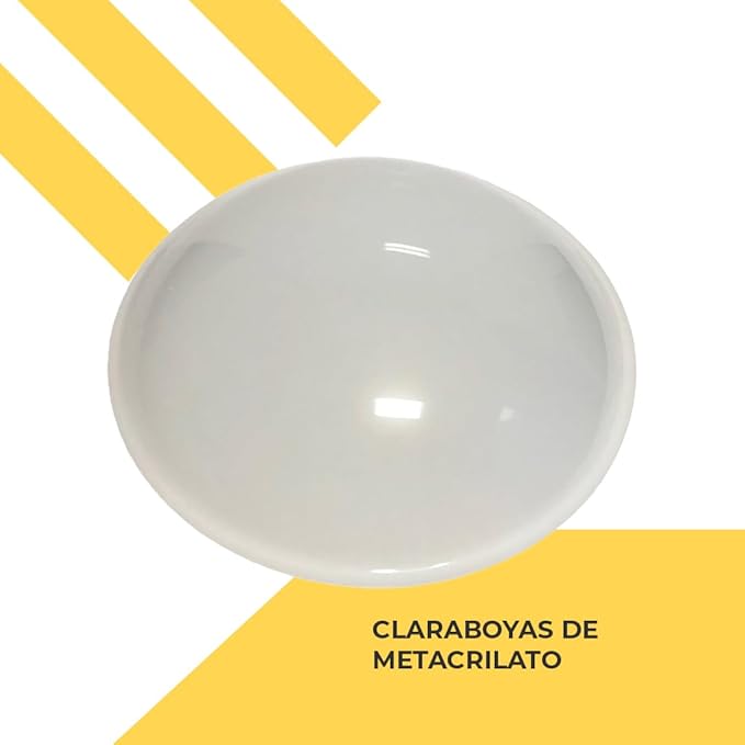 Lucernario sferico in metacrilato acrilico PMMA traslucido color ghiaccio con flangia - immagine 2