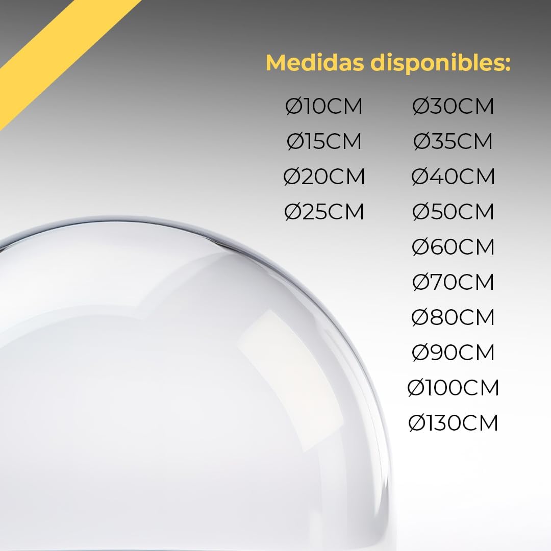 Semiesfera Metacrilato Acrílico PMMA Incoloro Transparente sin Pestaña - Imagen 4