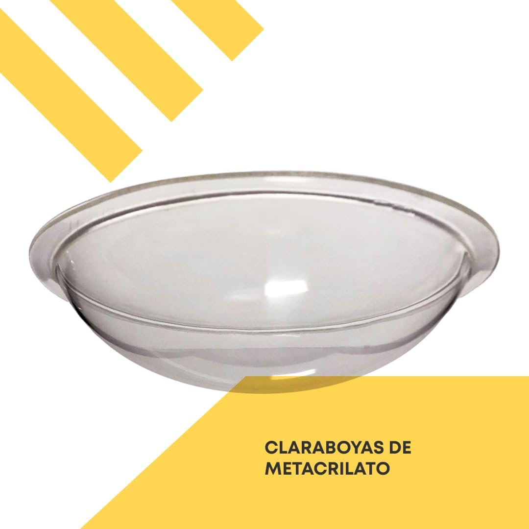 Claraboya Esférica Metacrilato Acrílico PMMA Incoloro Transparente con Pestaña - Imagen 2