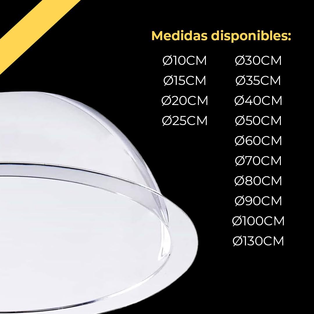 Semiesfera Metacrilato Acrílico PMMA Incoloro Transparente con Pestaña - Imagen 3