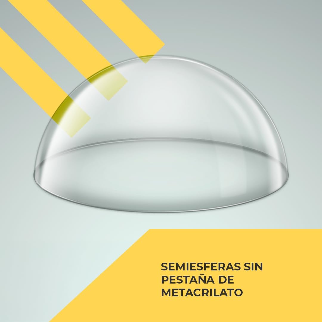 Semiesfera Metacrilato Acrílico PMMA Incoloro Transparente sin Pestaña - Imagen 2