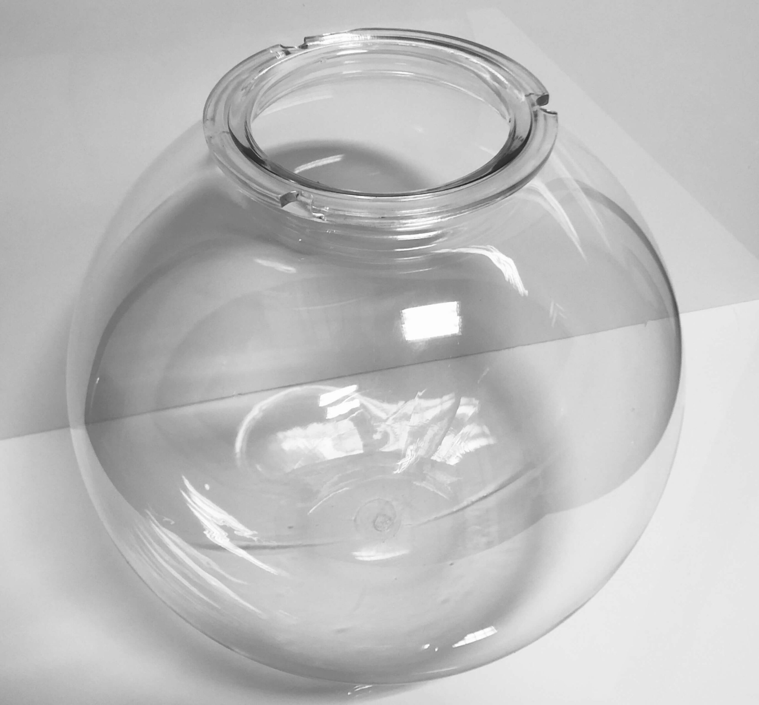 Difusor Esférico POLICARBONATO INCOLORO TRANSPARENTE con Cuello Bayoneta - Imagen 3
