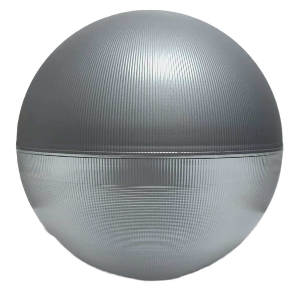 Difusor Esférico Anticontaminación Lumínica Grabado Pintado Gris parte Superior