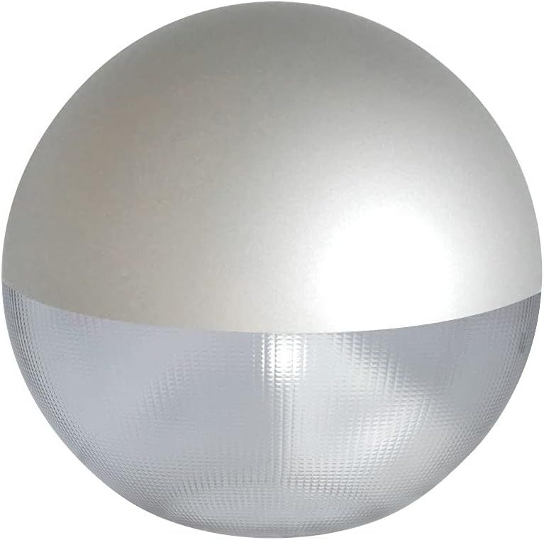 Lampada stradale di ricambio a globo/sfera con incisione prismatica antinquinamento, verniciata in grigio