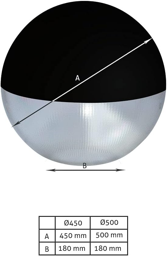 Boule de lanterne de remplacement de type Globe / Boule anti-pollution prismatique gravée peinte en noir – Image 2