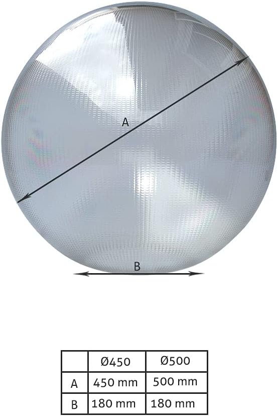 Globe / Lanterne Boule Gravé Prismatique Incolore avec Bouche – Image 2